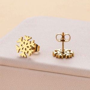 Small Gold Snowflake Earrings